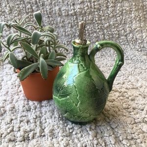 VIETRI green olive leaf oil decanter - perfect